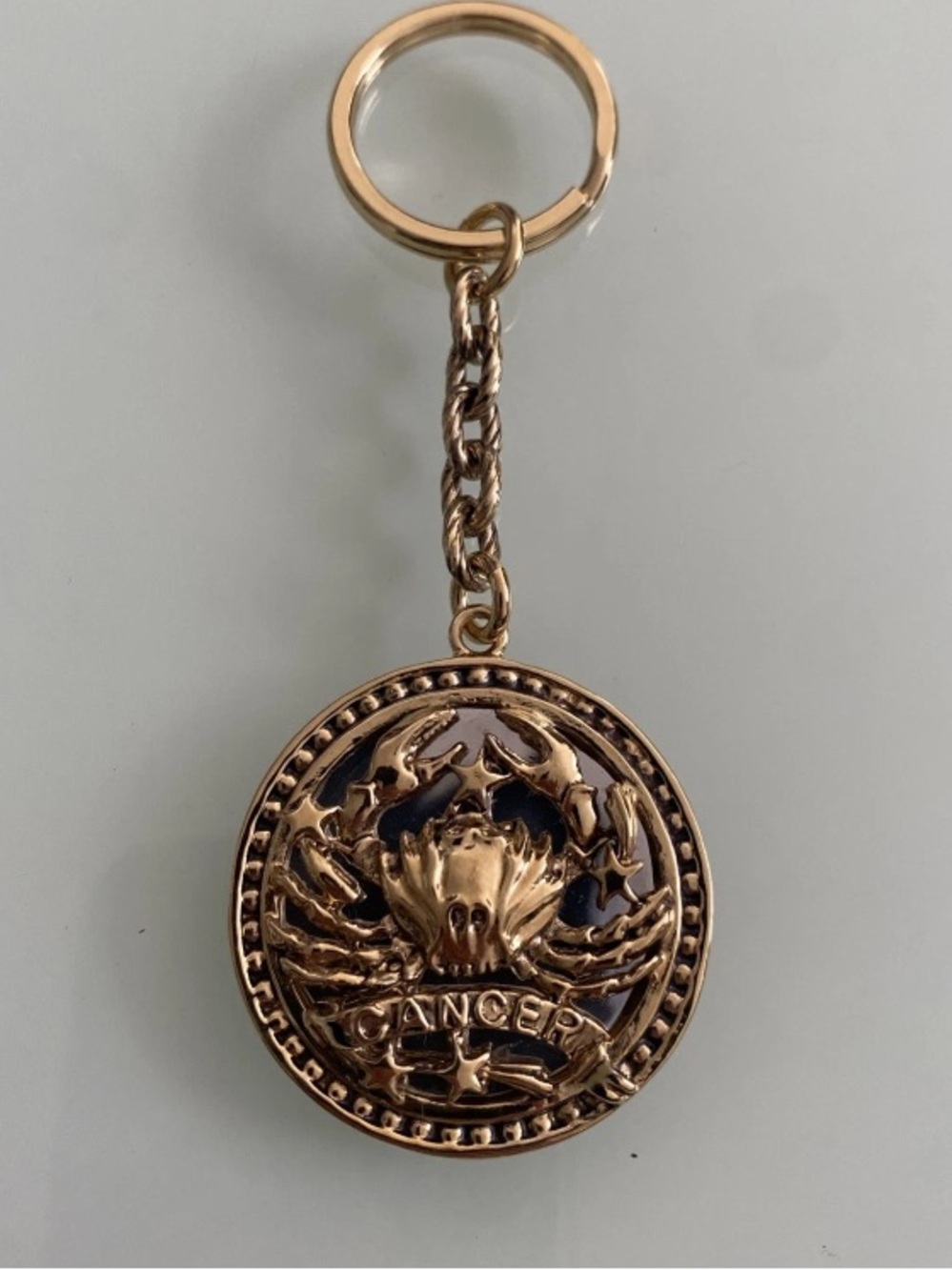 St. John “Happy Birthday “ Cancer Gold-Toned Keychain